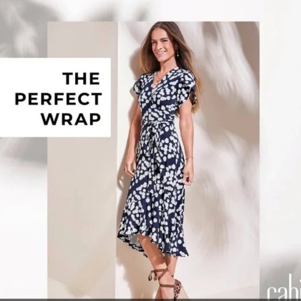 Cabi The Perfect Wrap Dot Dress